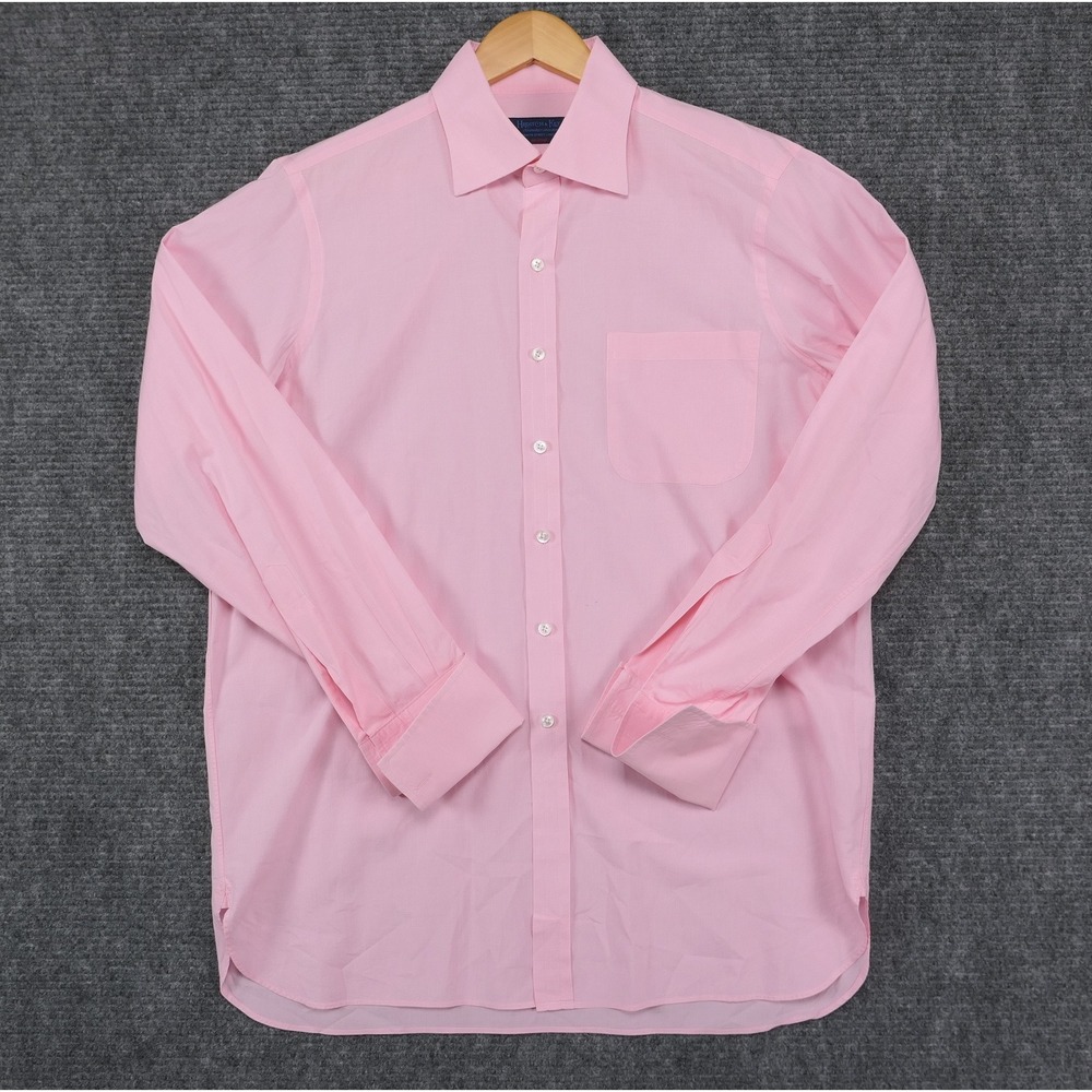 Hilditch & Key Bespoke Pink Cotton French Cuff Dress Shirt Jermyn London 17 43